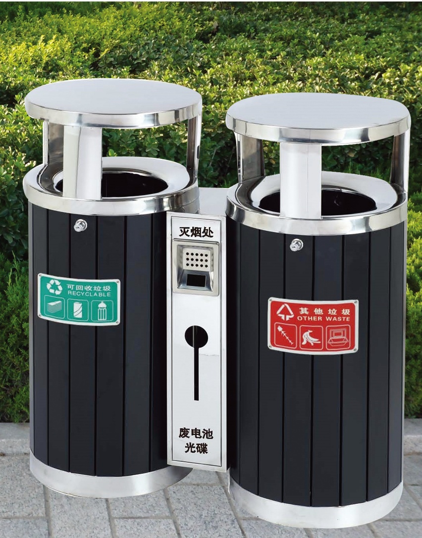 威海不銹鋼分類垃圾桶，萊蕪不銹鋼果皮箱